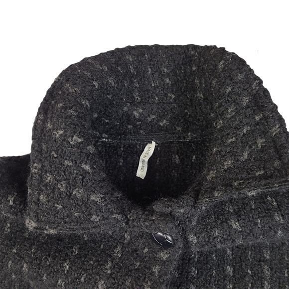 Branigan Weavers Cardigan Jacket Large Button Front Black Gray Wool - Picture 6 of 6